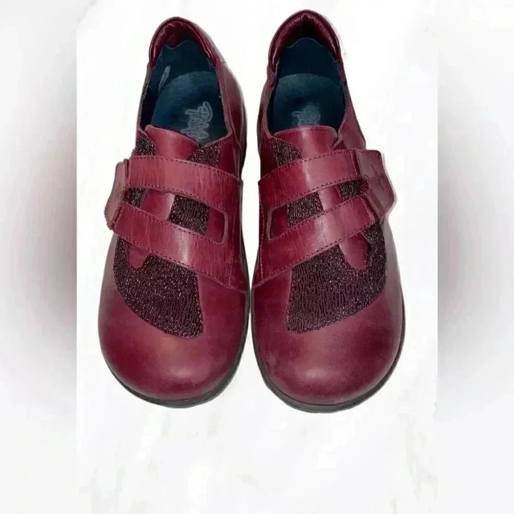 Portofino Berenjena Stretch Leather Shoes | Burgundy, Orthotic-Friendly, 7
